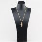 Second Hand Vintage 9ct Yellow Gold St Christopher Pendant & 20 Inch Curb Chain 41143565