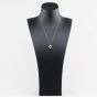 Second Hand 9ct Yellow Gold Cubic Zirconia Set Open Heart Pendant & 18 Inch Curb Chain 41143570