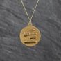 Second Hand 9ct Yellow Gold St Christopher Pendant & 18 Inch Curb Chain 41143574
