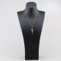 Second Hand 9ct Yellow Gold Crucifix Cross Pendant & 17 Inch Trace Chain 41143579
