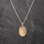 Second Hand 9ct Two Colour Gold Poval Precious Memories Locket Pendant & 18 Inch Curb Chain 41143586
