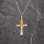 Second Hand 9ct Yellow Gold Crucifix Cross Pendant & 18 Inch Curb Chain 41143614