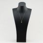Second Hand 18ct Yellow Gold Green Garnet & 0.36ct Diamond Tear Drop Pendant & 18 Inch Curb Chain 41143634