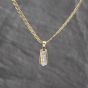 Second Hand 9ct Two Colour Gold 0.45ct Brilliant Cut Diamond Four Stone Pendant & 18 Inch Curb Chain 41143637