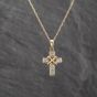 Second Hand 9ct Yellow Gold 0.12ct Diamond Set Cross Pendant & 18 Inch Prince Of Wales Chain 41143639