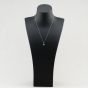 Second Hand 9ct White Gold Tanzanite & Diamond Halo Cluster Pendant & 18 Inch Curb Chain 41143640