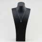 Second Hand White Gold Tanzanite & 0.08ct Diamond Halo Cluster Pendant & 18 Inch Trace Chain 41143642