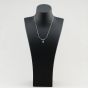 Second Hand 9ct White Gold Cubic Zirconia Set Pendant & 16 Inch Fancy Chain 41143643