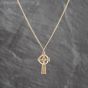 Second Hand 9ct Yellow Gold Celtic Cross Pendant & 18 Inch Curb Chain 41143654