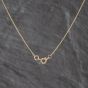 Second Hand 9ct Yellow Gold Emerald & Diamond Oval Gemstone Pendant & 18 Inch Curb Chain 41143688