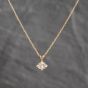 Second Hand 9ct Yellow Gold Cubic Zirconia Cluster Pendant & 16 Inch Prince Of Wales Chain 41143699