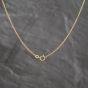 Second Hand 9ct Two Colour Gold Ruby, Sapphire & Cubic Zirconia Three Stone Pendant & 17 Inch Curb Chain 41143709