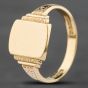 Second Hand 9ct Yellow Gold Plain Oblong Signet Ring 41151106
