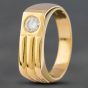 Second Hand 14ct Yellow Gold 0.40ct Brilliant Cut Diamond Oblong Signet Ring 4115333
