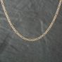 Second Hand 9ct Two Colour Gold Diamond Cut 17 Inch Figaro Chain 41161052