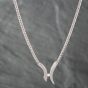 Second Hand 9ct White Gold Brilliant Cut Diamond Tension Set Matt And Polished 16 Inch Collarette Curb Chain 41161708