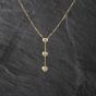Second Hand 9ct Yellow Gold Triple Heart Dropper 17 Inch Box Chain 41162323