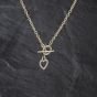 Second Hand 9ct Yellow Gold Cubic Zirconia Set 16 Inch T-Bar Trace Chain 41162358