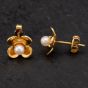 Second Hand 9ct Yellow Gold Cultured Pearl Flower Stud Earrings 4117010