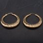 Second Hand 9ct Yellow Gold Twist Patterned Creole Earrings 4117016