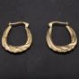 Second Hand 9ct Yellow Gold Fancy Oval Creole Earrings 4117024
