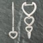 Second Hand 18ct White Gold Heart Shape Diamond Dropper Earrings 41171021