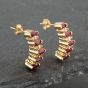 Second Hand 14ct Yellow Gold Marquise Cut Ruby & Brilliant Cut Diamond Dropper Earrings 41171075