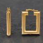 Second Hand 9ct Yellow Gold Oblong Square Tube Hoop Earrings 41171116