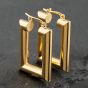 Second Hand 9ct Yellow Gold Oblong Hoop Earrings 41171135