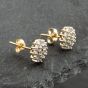 Second Hand 9ct Yellow Gold Brilliant Cut Diamond Cluster Stud Earrings 41171163