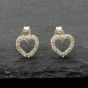 Second Hand 18ct White Gold Diamond Open Heart Stud Earrings 41171165