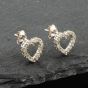 Second Hand 18ct White Gold Diamond Open Heart Stud Earrings 41171165