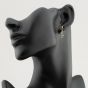 Second Hand 9ct Yellow Gold Blue Topaz & Diamond Heart Dropper Earrings 41171185