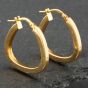 Second Hand Yellow Gold Oblong Hoop Earrings 41171223