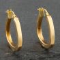 Second Hand Yellow Gold Oblong Hoop Earrings 41171223