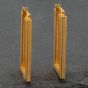 Second Hand 9ct Yellow Gold Square Oblong Patterned Hoop Earrings 41171231