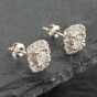 Second Hand 9ct White Gold Diamond Cluster Stud Earrings 41171278