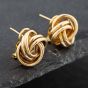 Second Hand 9ct Yellow Gold Large Knot Stud Earrings 41171385