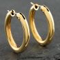 Second Hand 9ct Yellow Gold 20mm Plain Oval Hoop Earrings 41171401