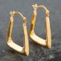 Second Hand Yellow Gold Oblong Plain Hoop Earrings 41171496