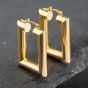 Second Hand 9ct Yellow Gold 17mm Oblong Hoop Earrings 41171550