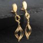 Second Hand 9ct Yellow Gold Clip On Dropper Earrings 41171596
