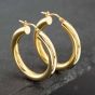 Second Hand 9ct Yellow Gold 28mm Plain Hoop Earrings 41171635