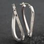 Second Hand 9ct White Gold Cubic Zirconia Twisted Crossover 20mm Creole Earrings 41171710