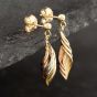 Second Hand Three Colour Gold Swirl Dropper Earrings 41171727