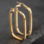 Second Hand 9ct Yellow Gold 23mm Plain Oblong Hoop Earrings 41171757
