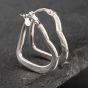 Second Hand 9ct White Gold 22mm Heart Shaped Hoop Earrings 41171765