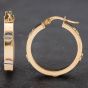 Second Hand 9ct Two Colour Gold 25.8mm Screw Head Hoop Earrings 41171825