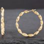 Second Hand 9ct Yellow Gold 34mm Twisted Hoop Earrings 41171830
