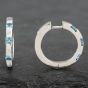 Second Hand 9ct White Gold 19.3mm Blue Topaz Hoop Earrings 41171955